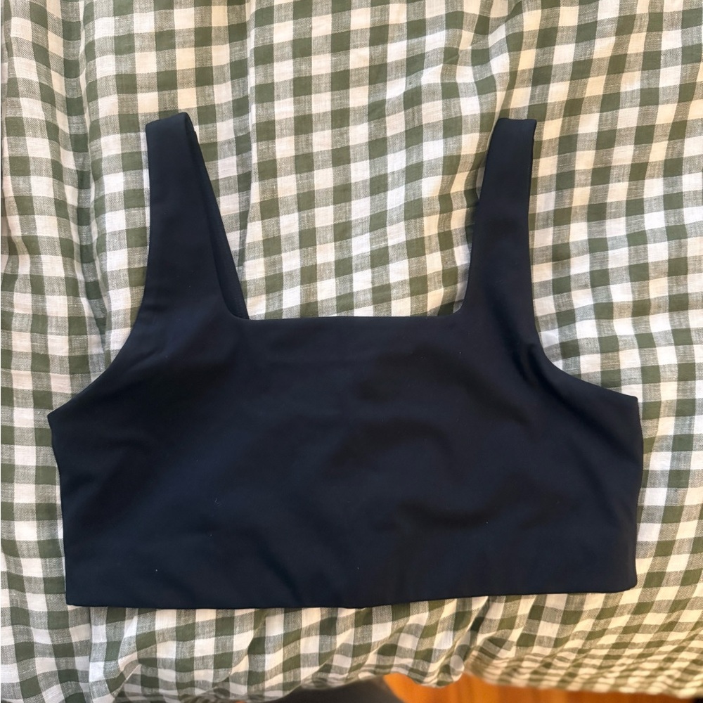 Girlfriend collective Black Tommy Cropped Bra